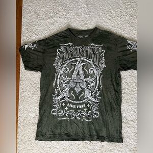 Size 2XL Affliction Men's Green Graphic T-Shirt